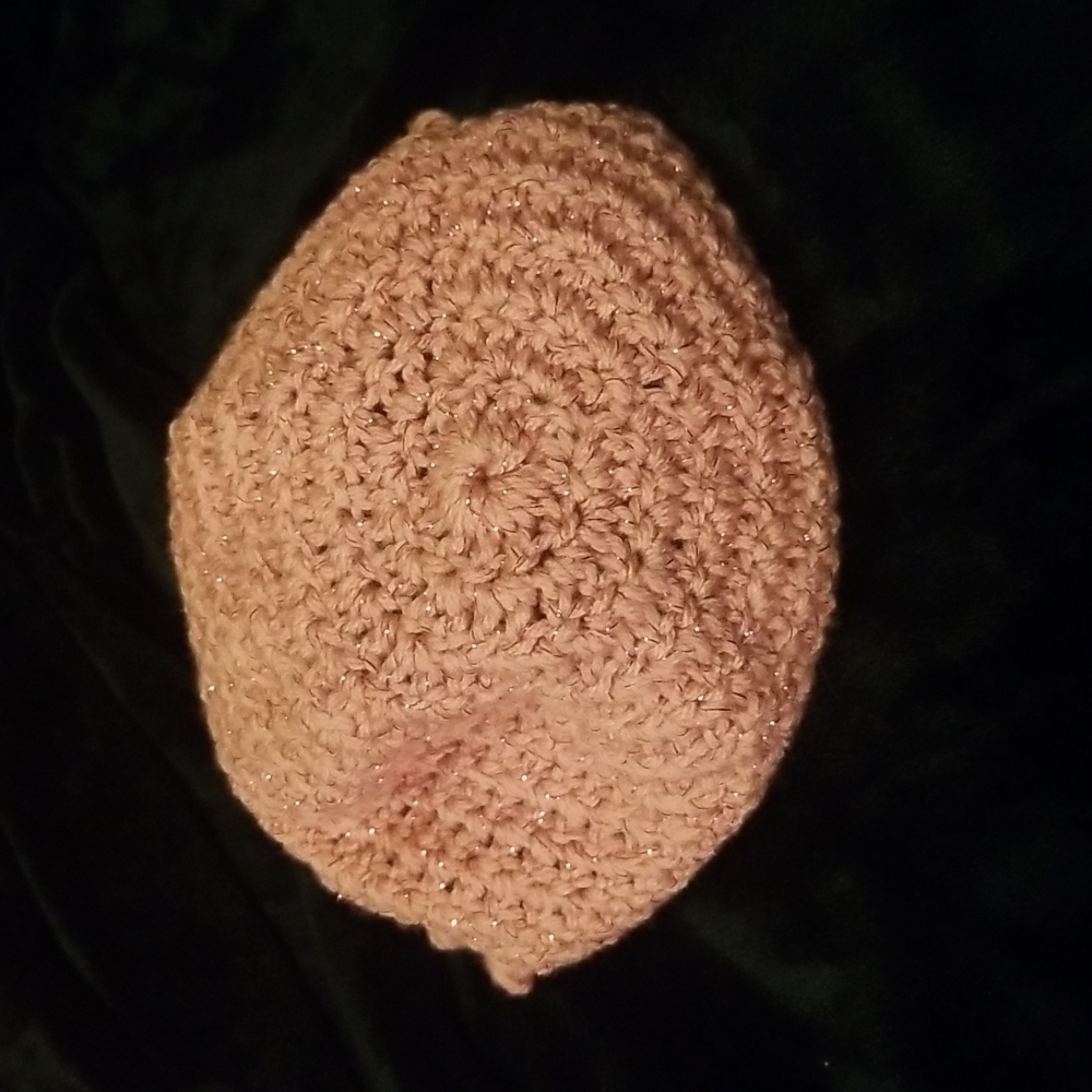 Hand Crafted Pink Metallic Colored Adult Hat - Picture 8 of 10
